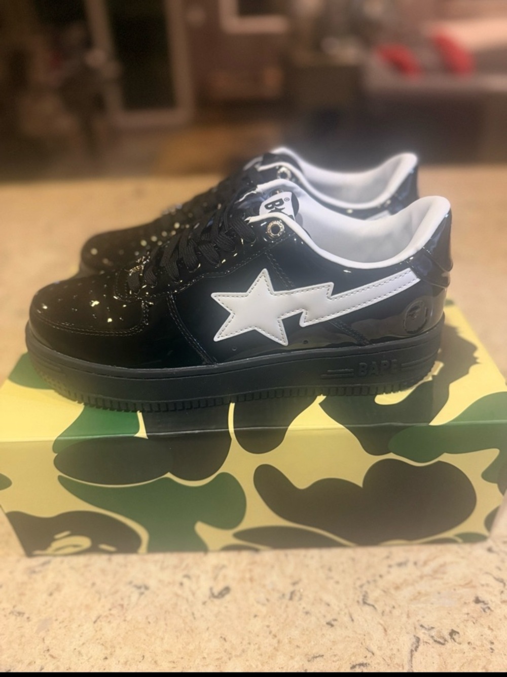 Black with White Bape Sta Sneakers